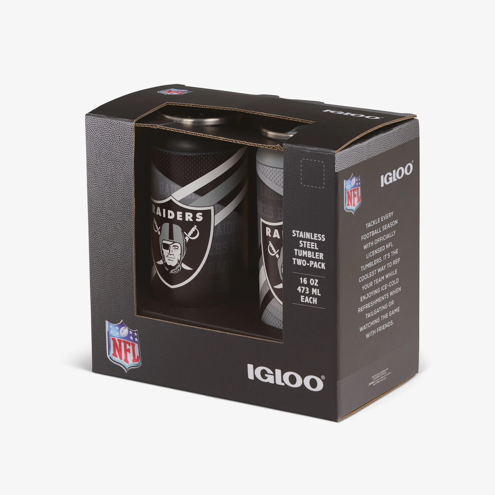 Igloo Durable Las Vegas Raiders Home & Away 16 Oz Can 2-Pack - Image 5