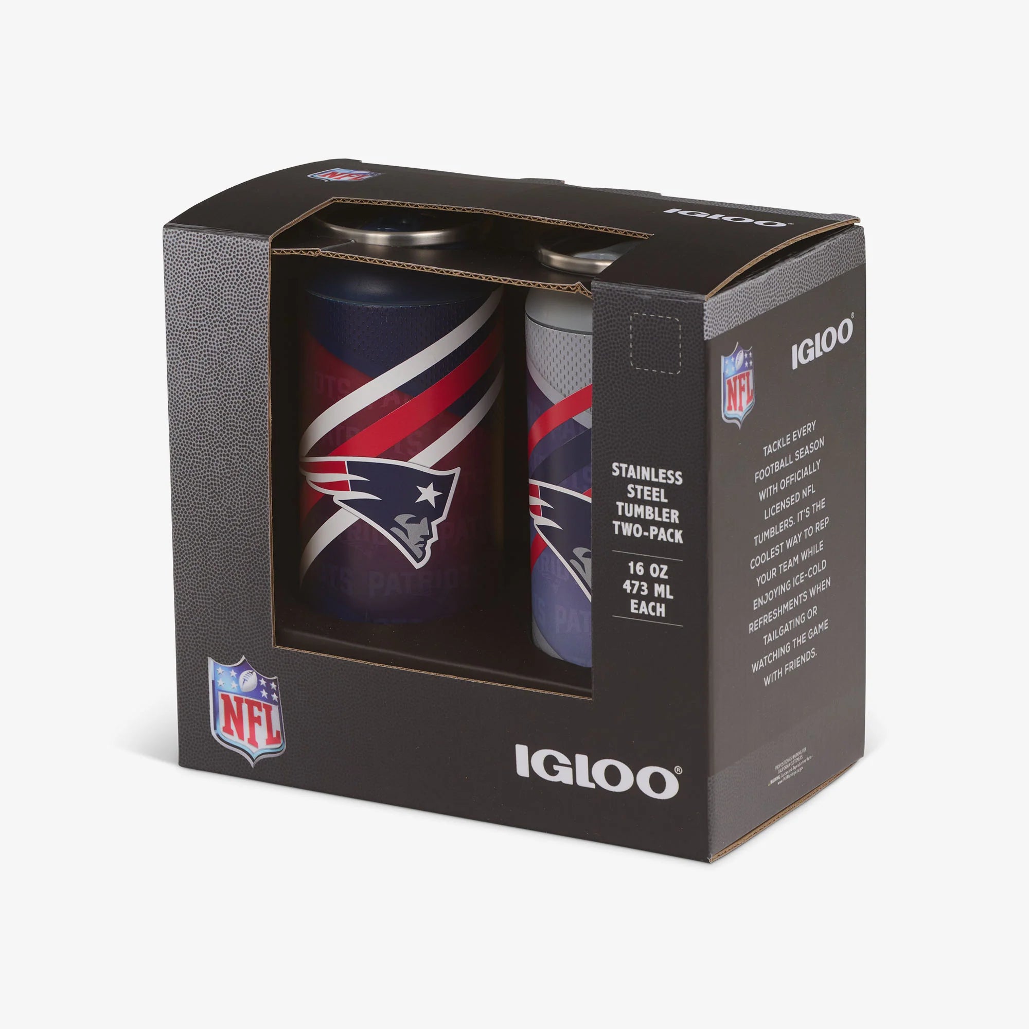 Igloo Durable New England Patriots Home & Away 16 Oz Can 2-Pack - Image 5